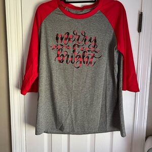 Gray and Red Kids Raglan Shirt